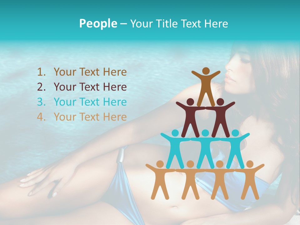 Sexy Lie Swimmingpool PowerPoint Template