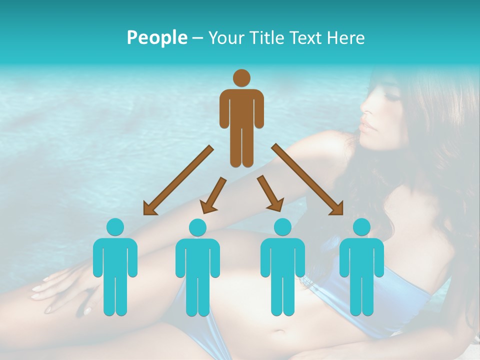 Sexy Lie Swimmingpool PowerPoint Template