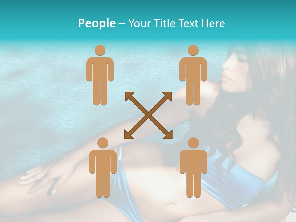 Sexy Lie Swimmingpool PowerPoint Template