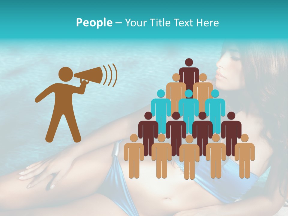 Sexy Lie Swimmingpool PowerPoint Template