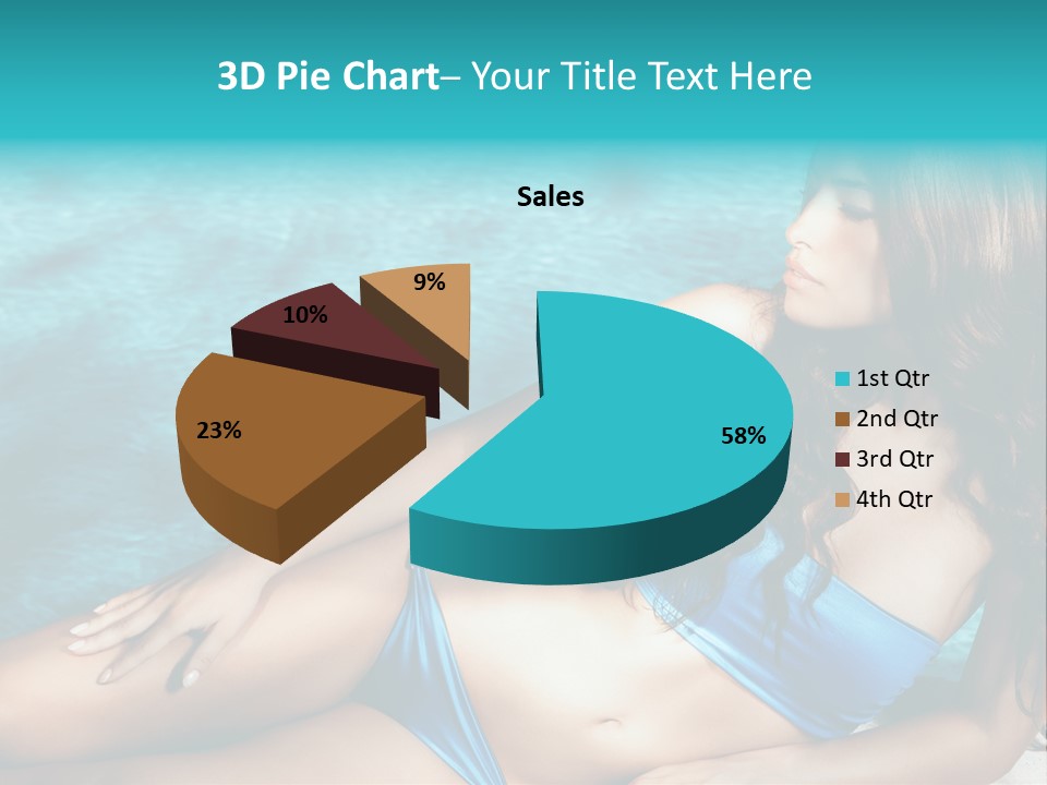 Sexy Lie Swimmingpool PowerPoint Template