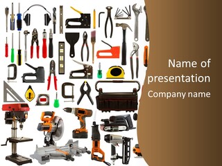 Spade Bit Collage Adjustable Wrench PowerPoint Template