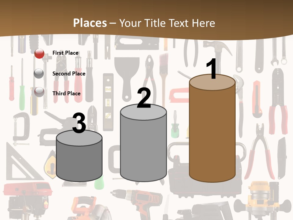 Spade Bit Collage Adjustable Wrench PowerPoint Template
