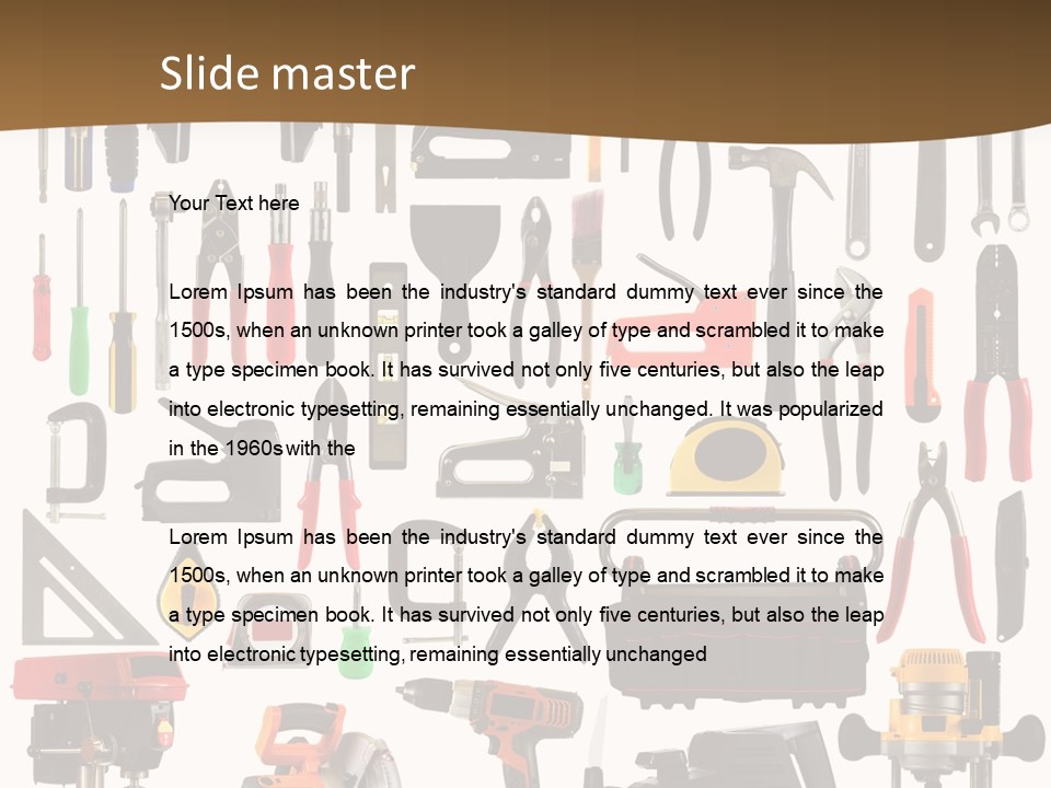 Spade Bit Collage Adjustable Wrench PowerPoint Template