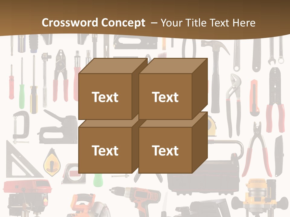 Spade Bit Collage Adjustable Wrench PowerPoint Template