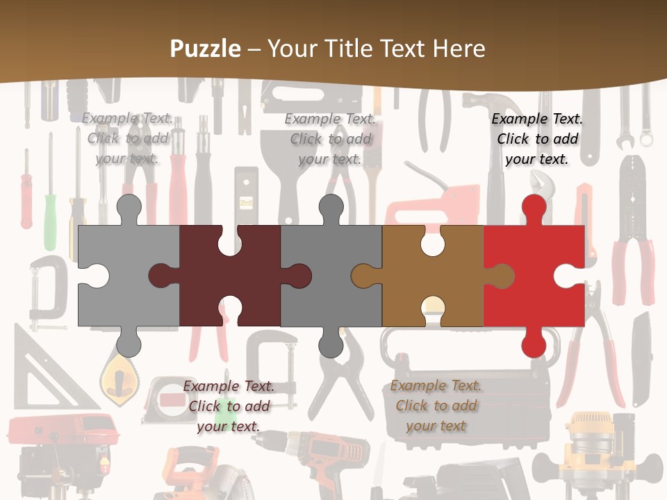 Spade Bit Collage Adjustable Wrench PowerPoint Template