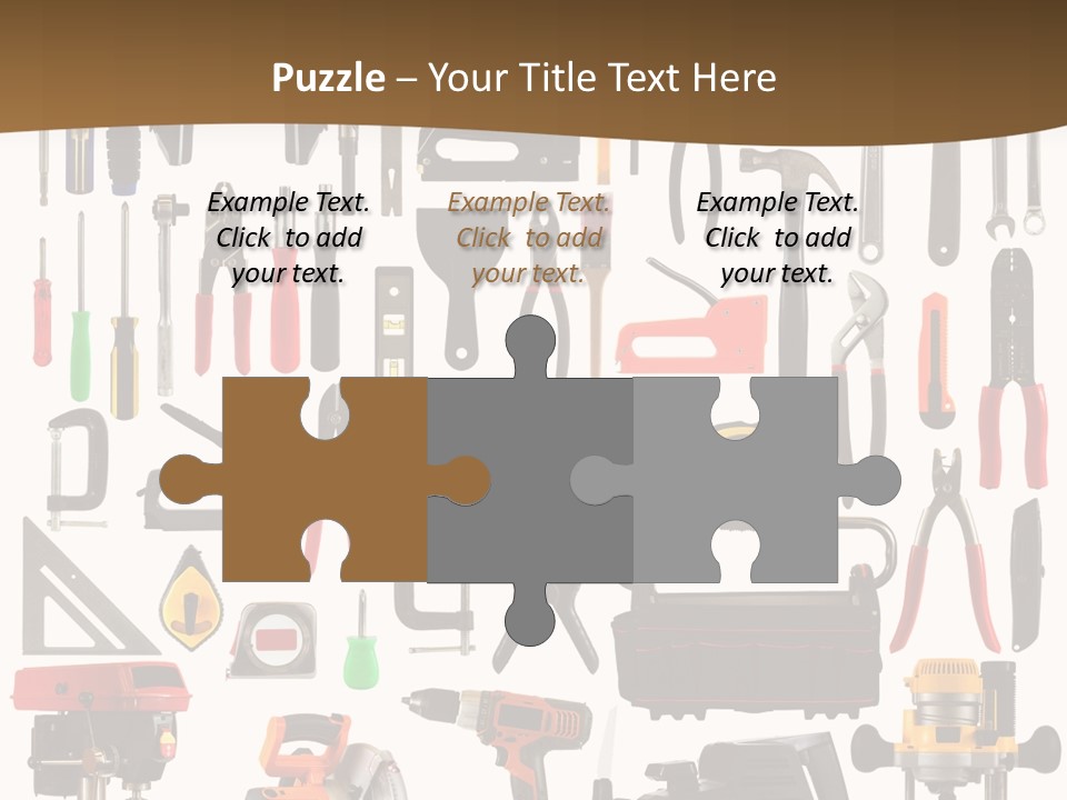 Spade Bit Collage Adjustable Wrench PowerPoint Template