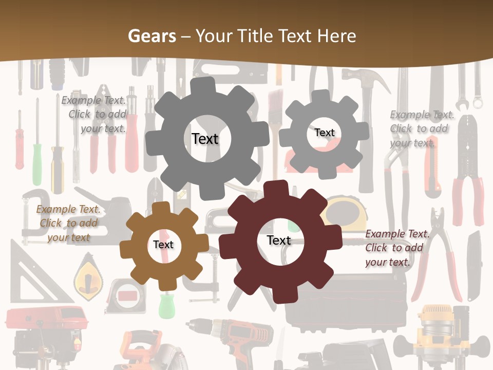 Spade Bit Collage Adjustable Wrench PowerPoint Template