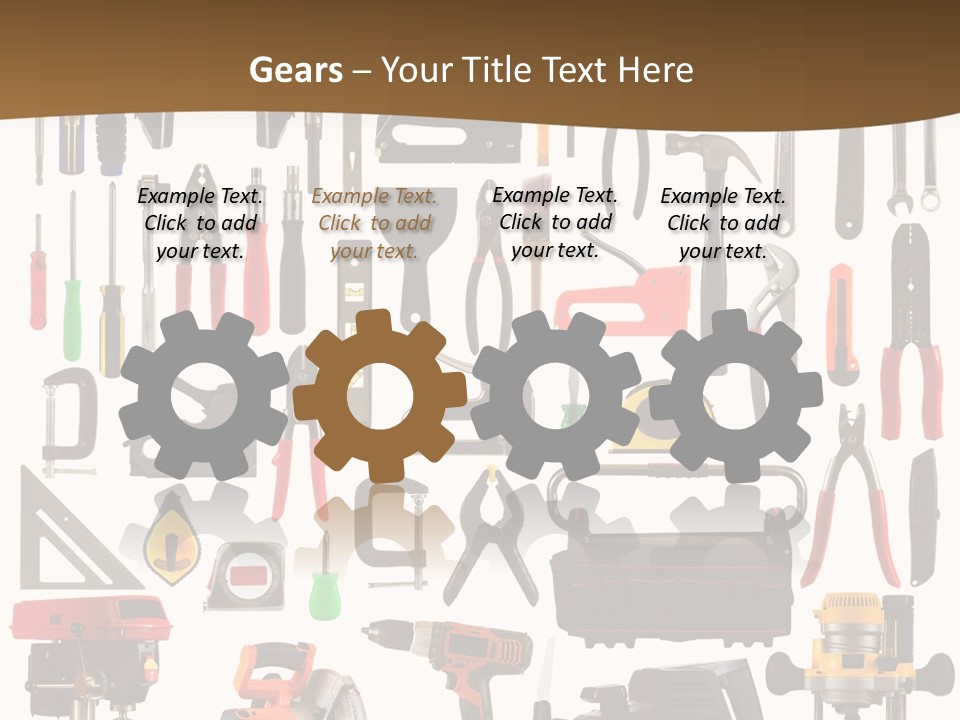 Spade Bit Collage Adjustable Wrench PowerPoint Template