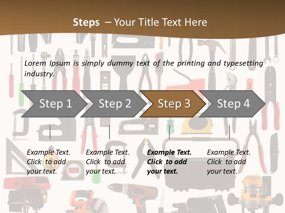Spade Bit Collage Adjustable Wrench PowerPoint Template