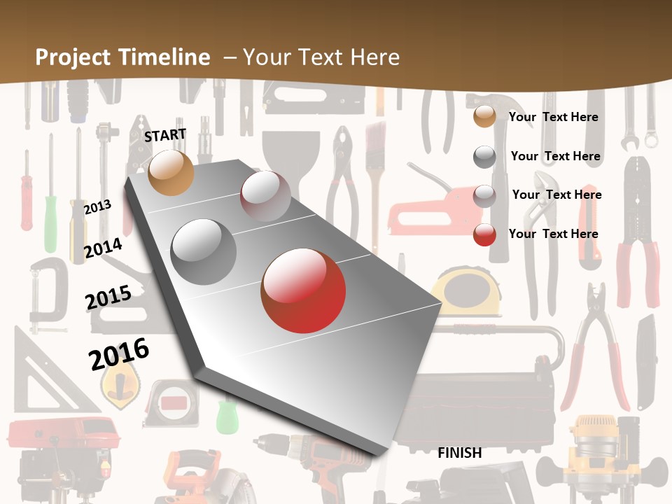 Spade Bit Collage Adjustable Wrench PowerPoint Template