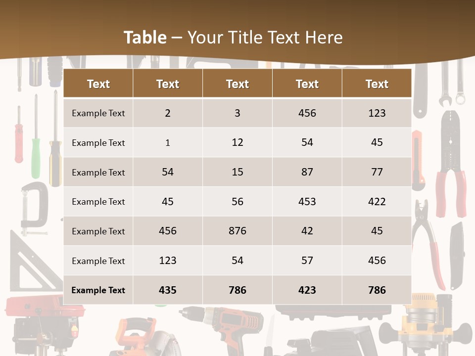 Spade Bit Collage Adjustable Wrench PowerPoint Template