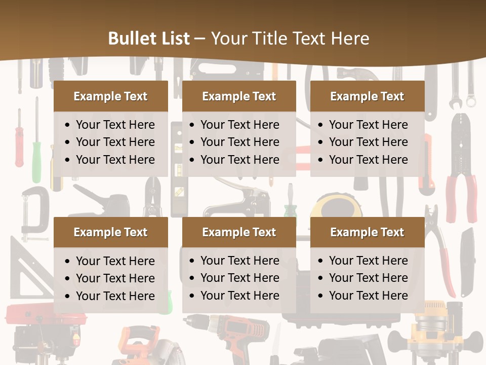 Spade Bit Collage Adjustable Wrench PowerPoint Template