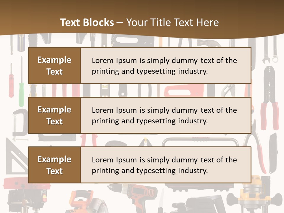 Spade Bit Collage Adjustable Wrench PowerPoint Template