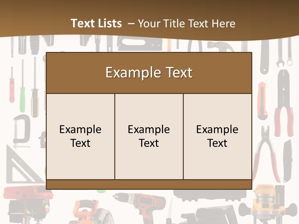 Spade Bit Collage Adjustable Wrench PowerPoint Template