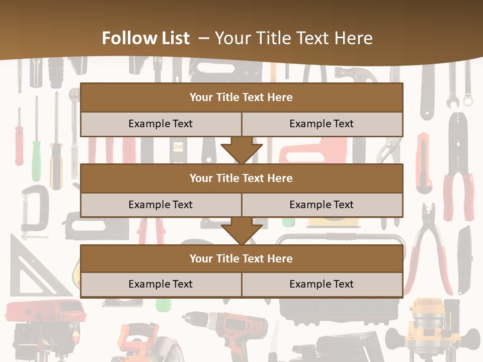 Spade Bit Collage Adjustable Wrench PowerPoint Template
