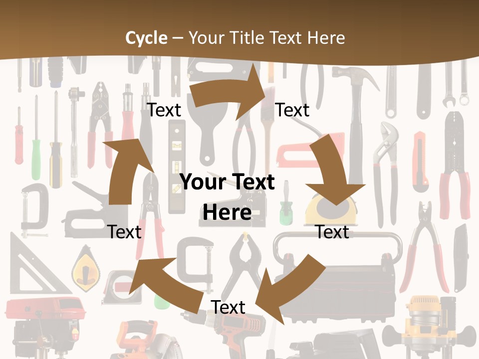 Spade Bit Collage Adjustable Wrench PowerPoint Template