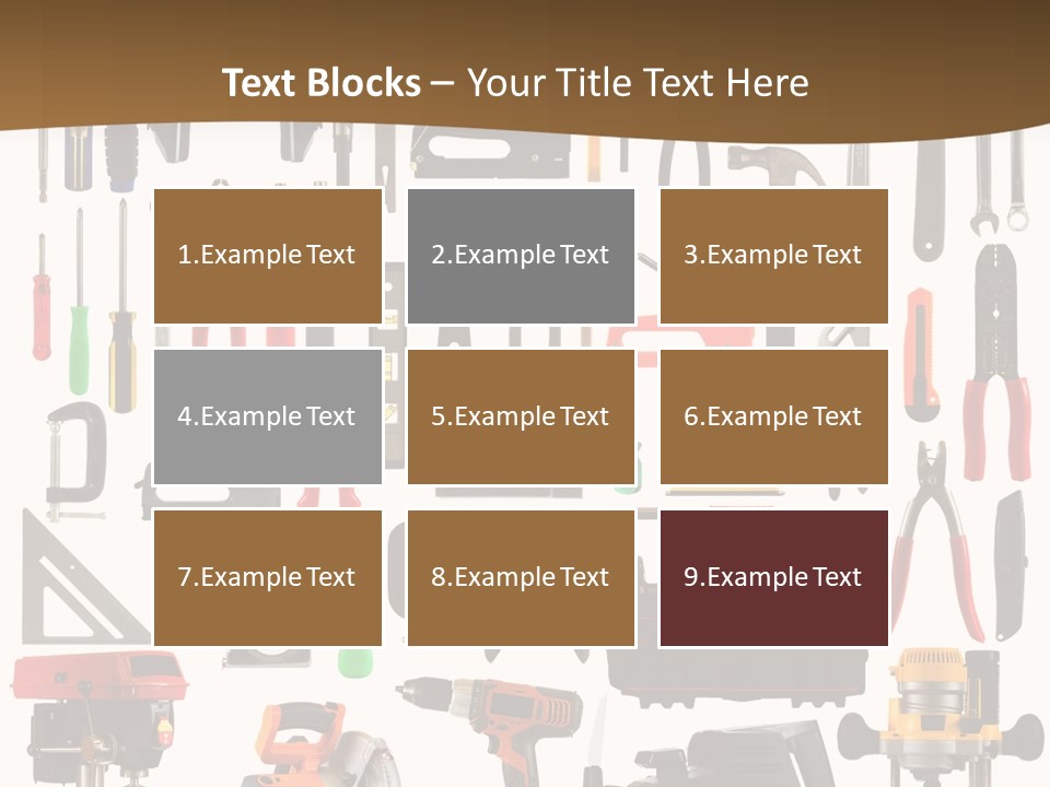 Spade Bit Collage Adjustable Wrench PowerPoint Template