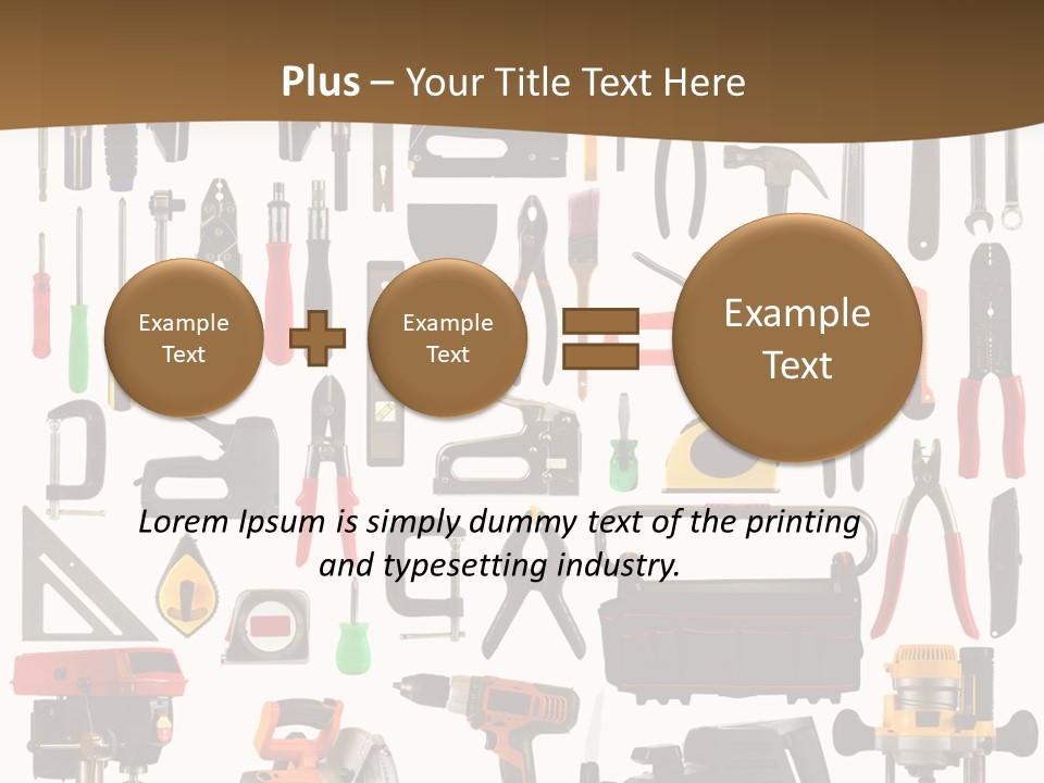 Spade Bit Collage Adjustable Wrench PowerPoint Template