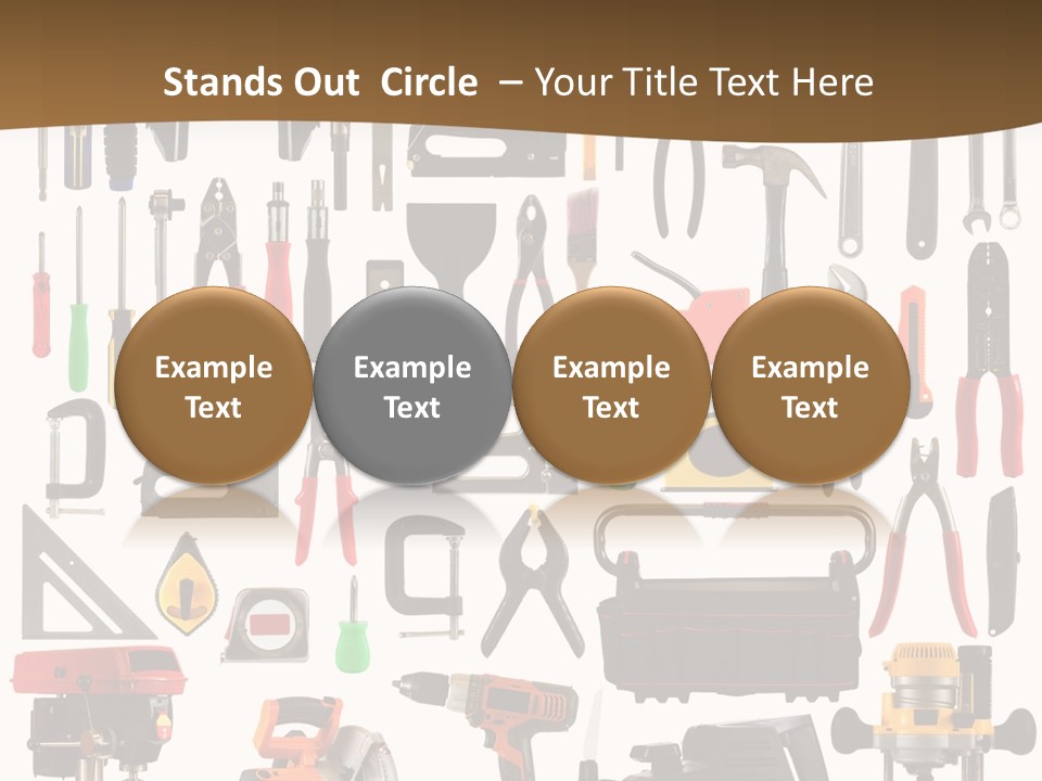 Spade Bit Collage Adjustable Wrench PowerPoint Template