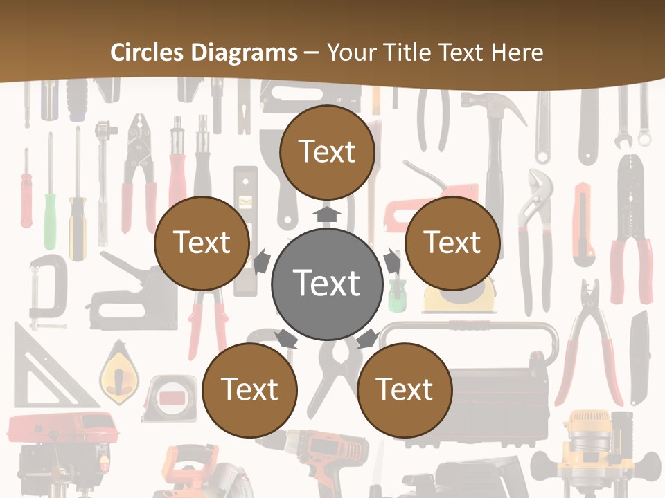 Spade Bit Collage Adjustable Wrench PowerPoint Template