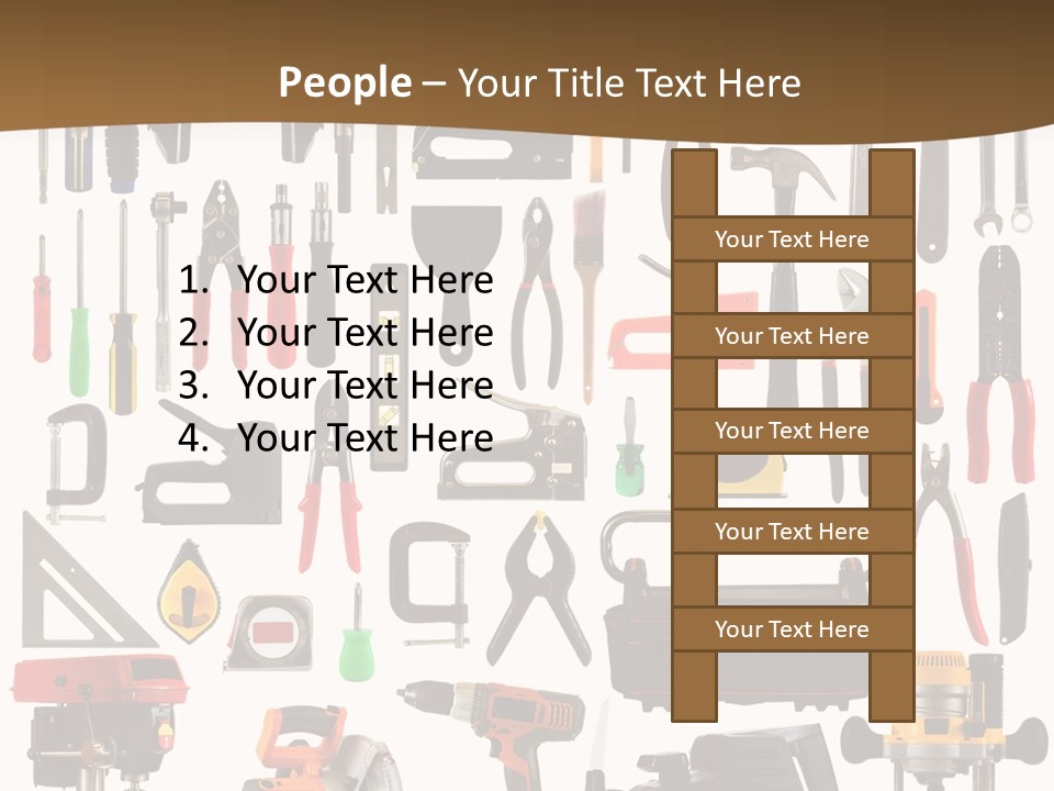 Spade Bit Collage Adjustable Wrench PowerPoint Template