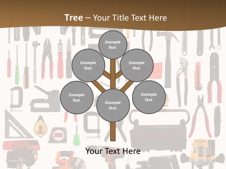Spade Bit Collage Adjustable Wrench PowerPoint Template