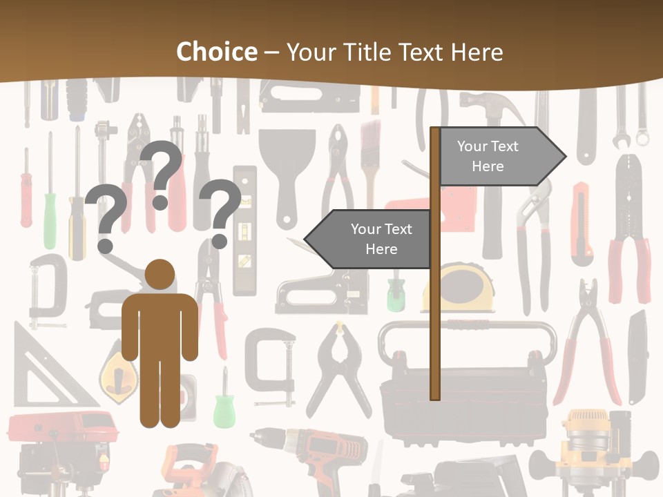 Spade Bit Collage Adjustable Wrench PowerPoint Template