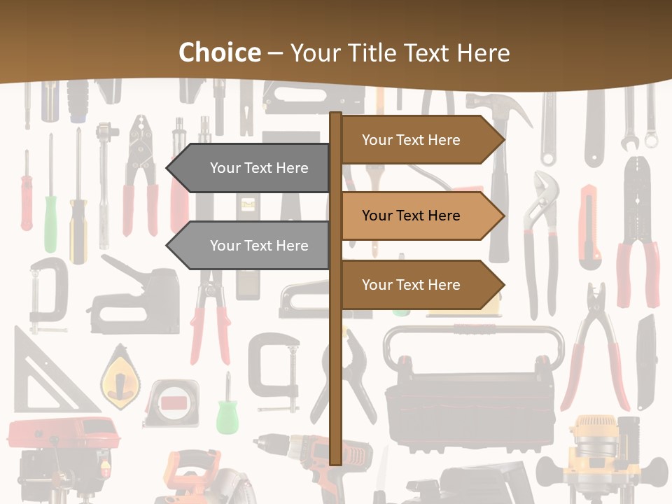 Spade Bit Collage Adjustable Wrench PowerPoint Template