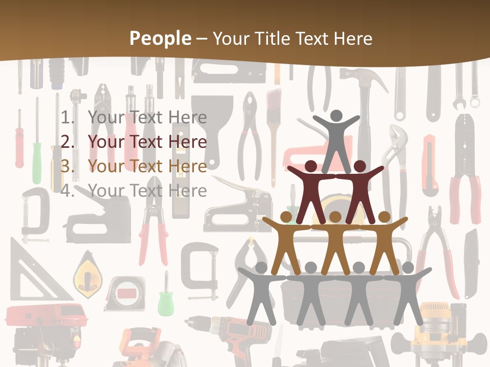 Spade Bit Collage Adjustable Wrench PowerPoint Template