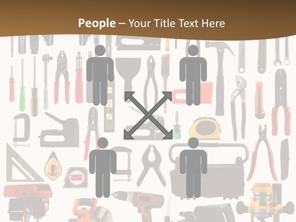 Spade Bit Collage Adjustable Wrench PowerPoint Template