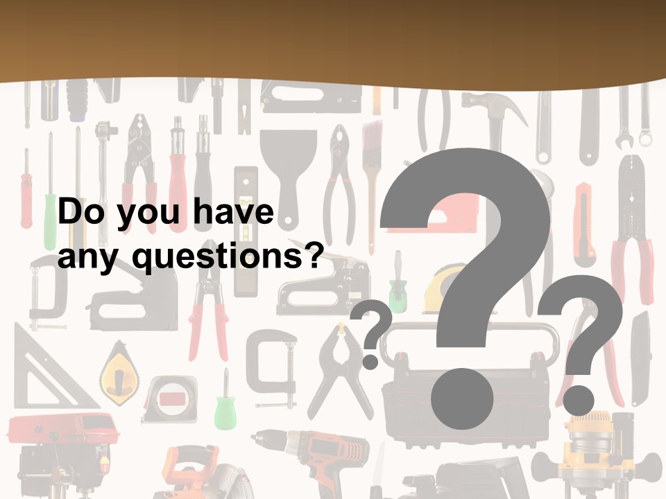 Spade Bit Collage Adjustable Wrench PowerPoint Template