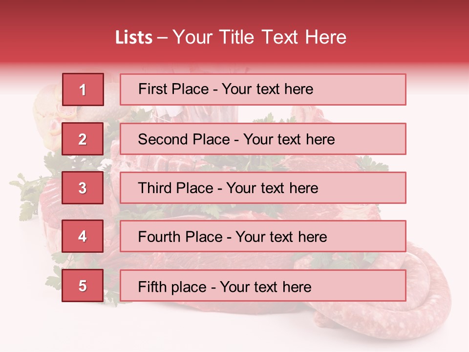 Assorted Fillet Food PowerPoint Template