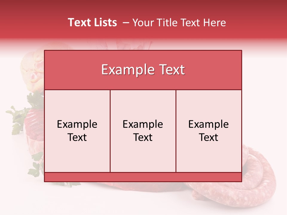 Assorted Fillet Food PowerPoint Template