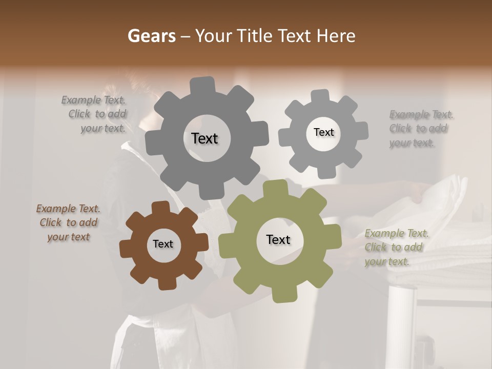 Housekeeping Cart  Color Image PowerPoint Template