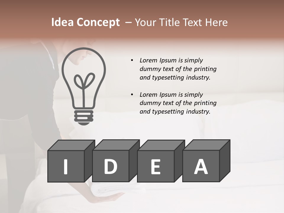 Making Bed Hair Back Brown Hair PowerPoint Template