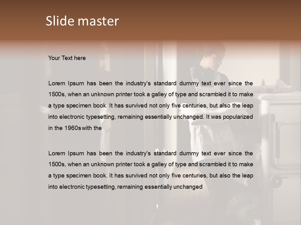 Bed Bedroom Corridor PowerPoint Template