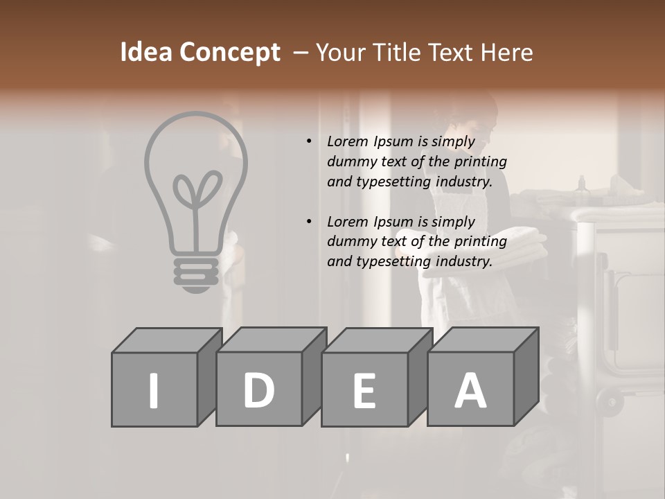 Bed Bedroom Corridor PowerPoint Template