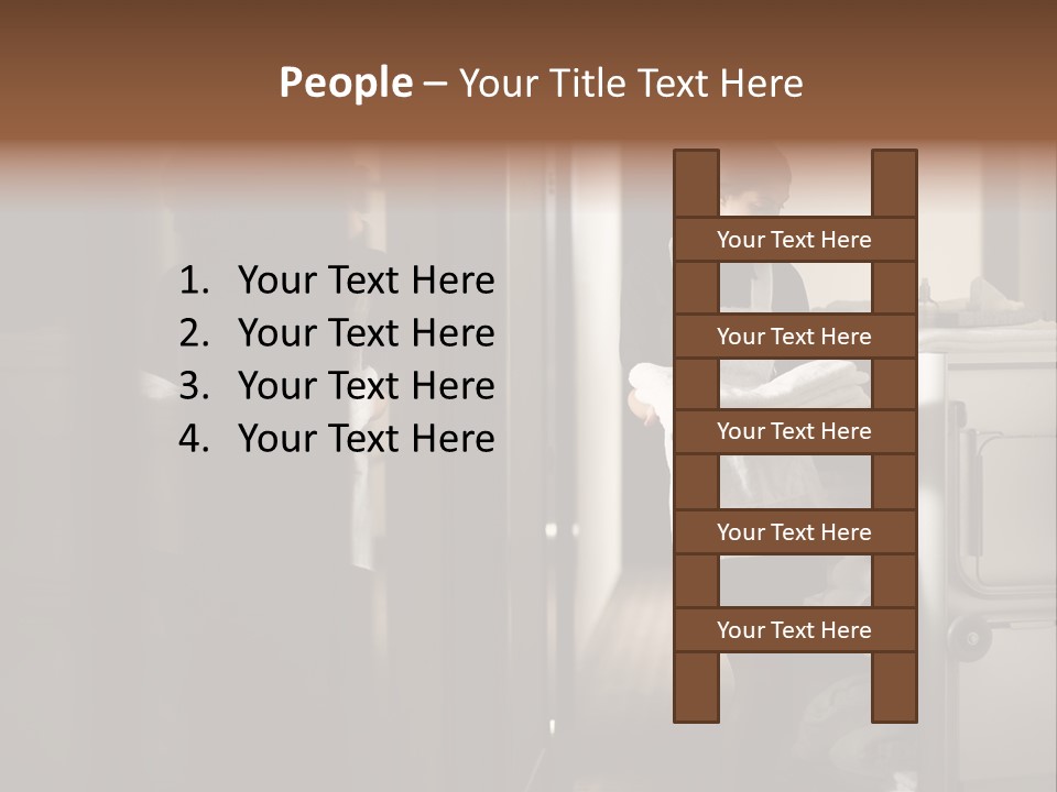 Bed Bedroom Corridor PowerPoint Template