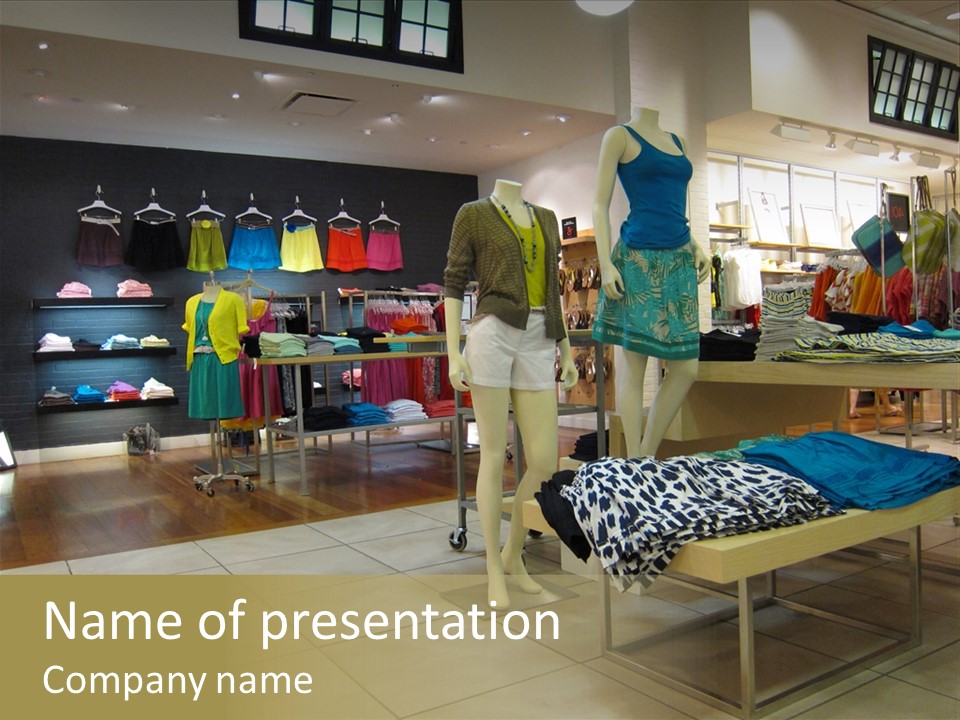 Tops Dresses Shopping PowerPoint Template