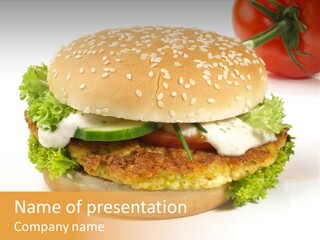 Veggie Hamburger Burger PowerPoint Template