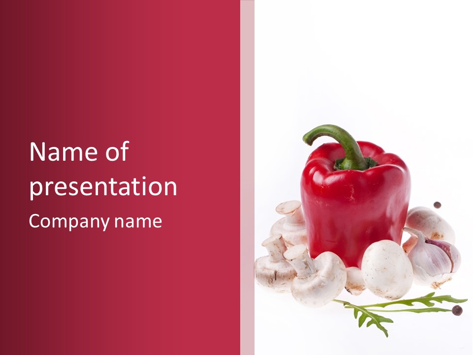 Mushroom Ingredient Salad PowerPoint Template