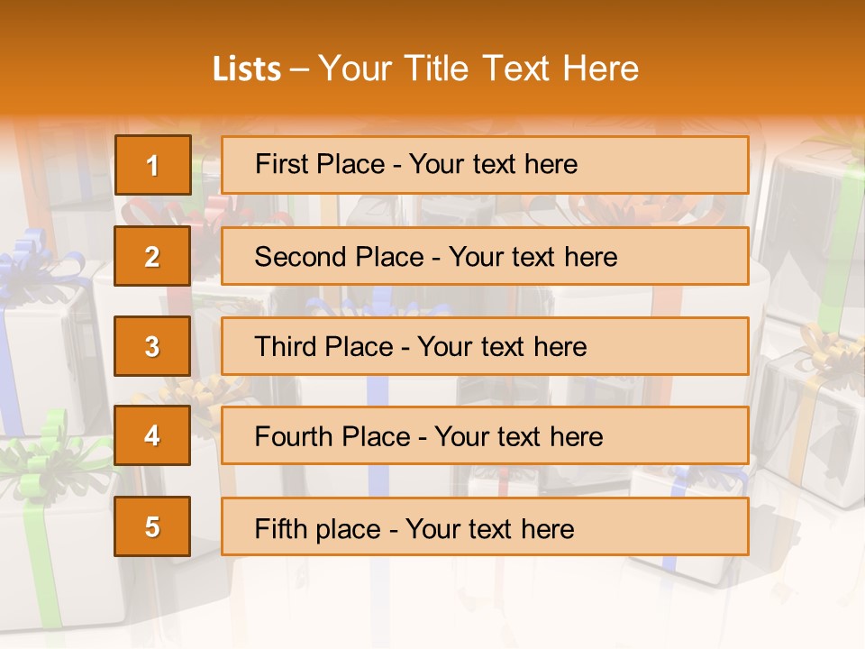 Schleife Gewinn Hochzeit PowerPoint Template