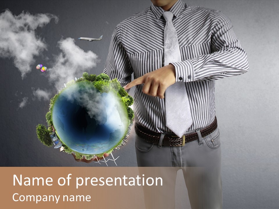 Planet White Heart PowerPoint Template