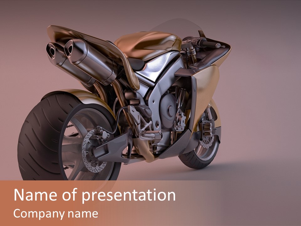 Motorbike Isolated Bike PowerPoint Template