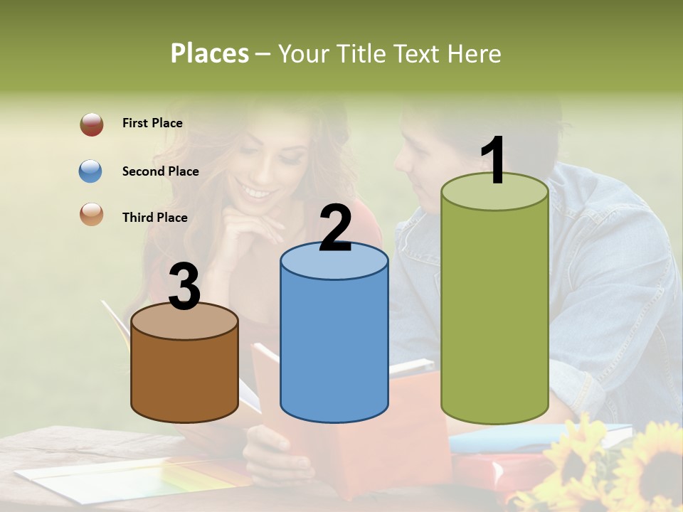 Young Holding Knowledge PowerPoint Template