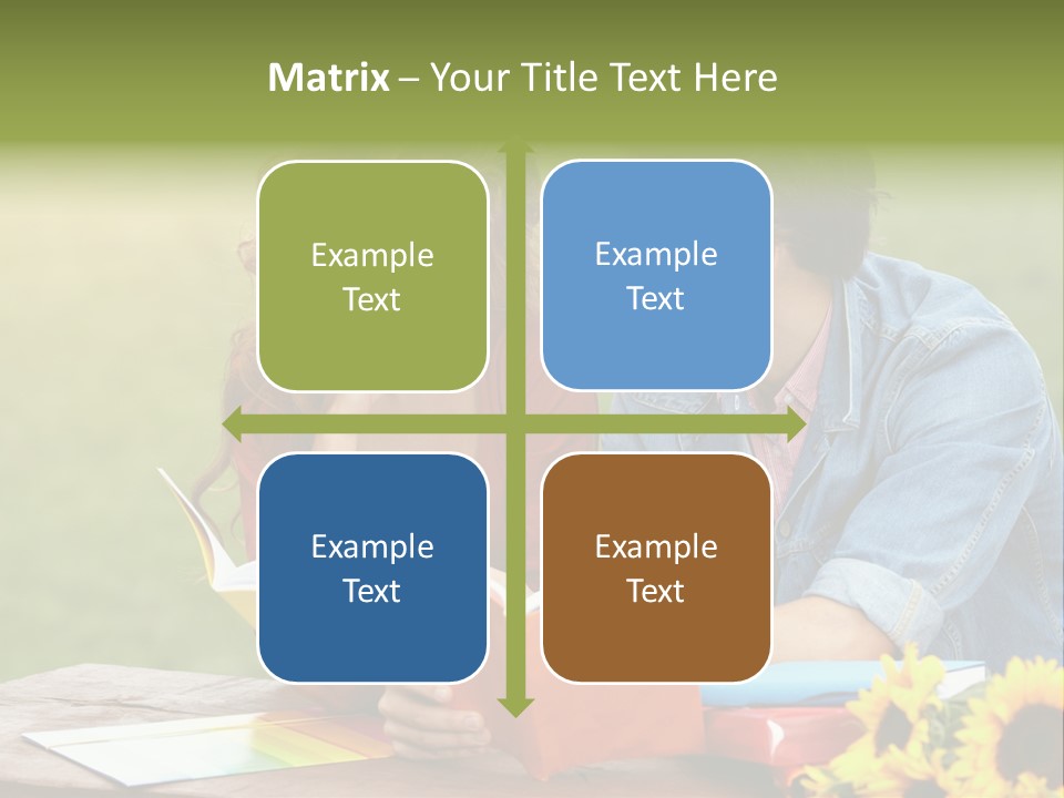 Young Holding Knowledge PowerPoint Template