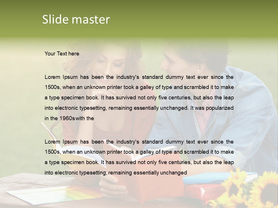 Young Holding Knowledge PowerPoint Template