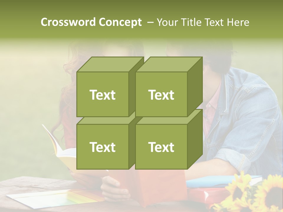 Young Holding Knowledge PowerPoint Template
