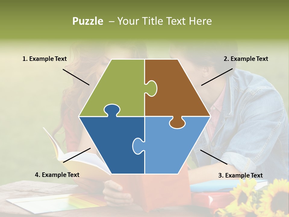 Young Holding Knowledge PowerPoint Template